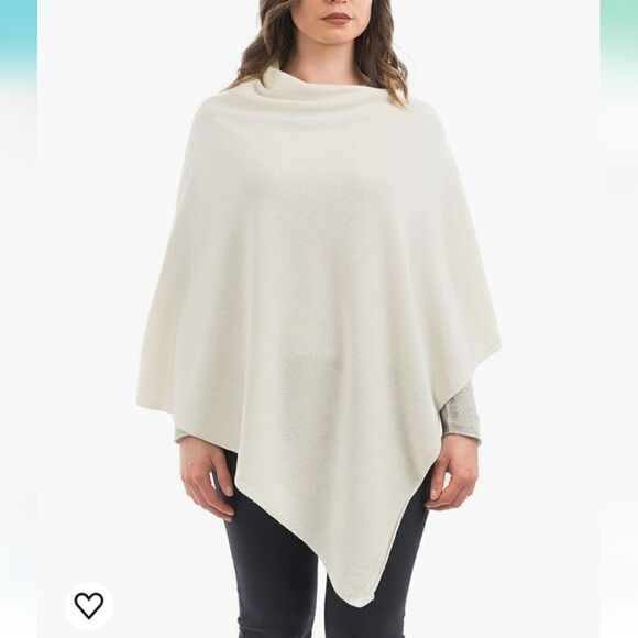 Cocogio Ivory wool blend poncho, Italy - Picture 1 of 7